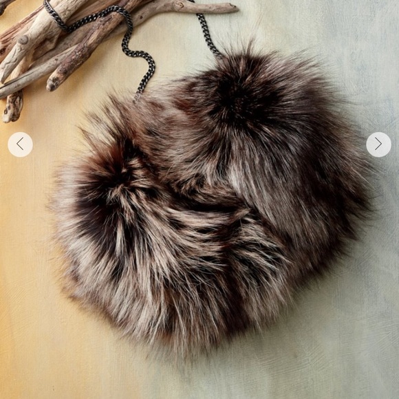 Luxurious Overland Real Silver Fox Fir Muff Clutch - Brown - Picture 2 of 8